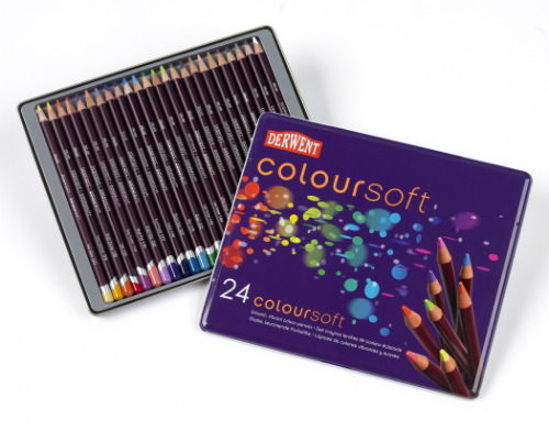 Laurence Mathews Derwent Pencil Company Coloursoft 24 Tin 